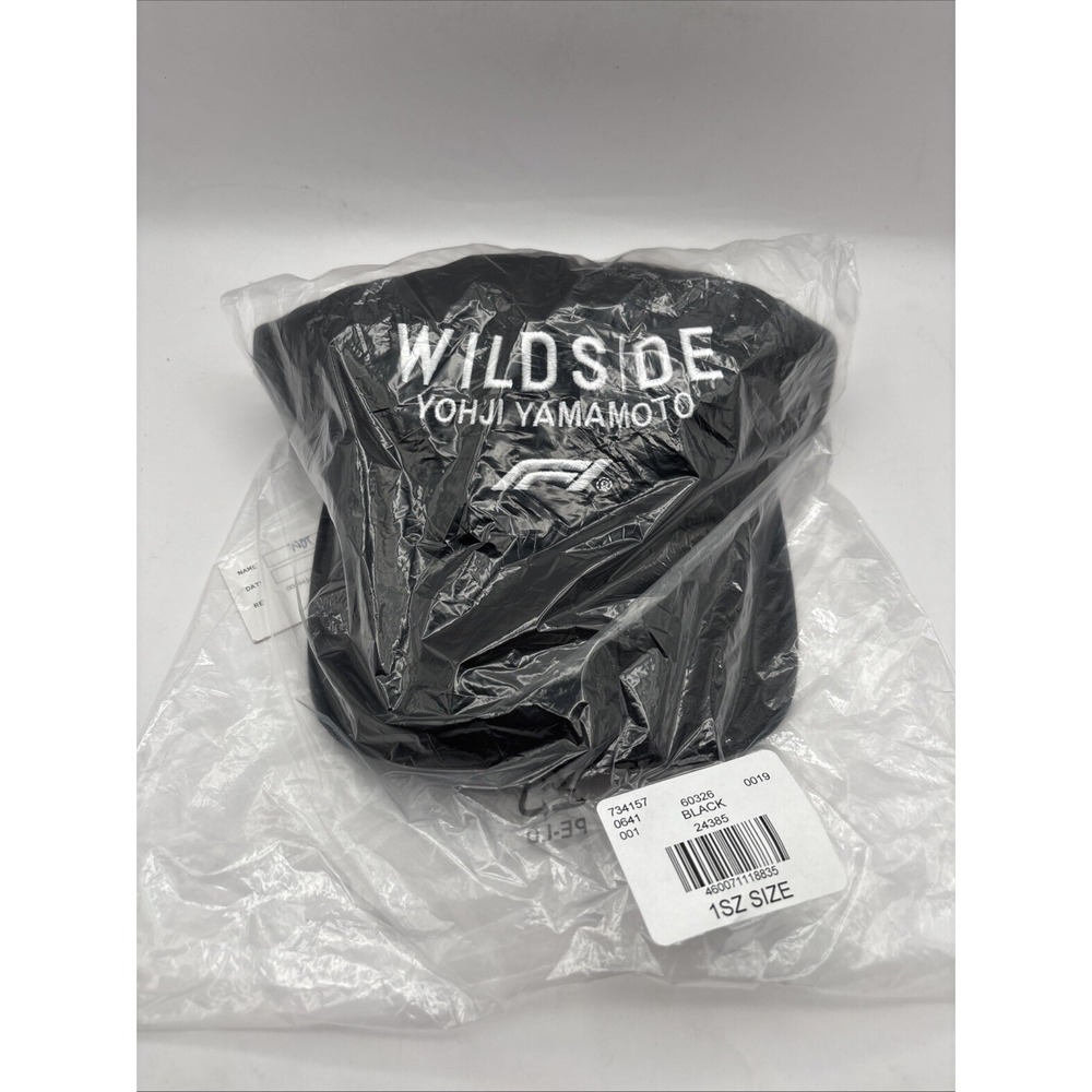 Yohji Yamamoto x Formula One F1 Wildside Snapback Hat Black White Grand Prix NWT